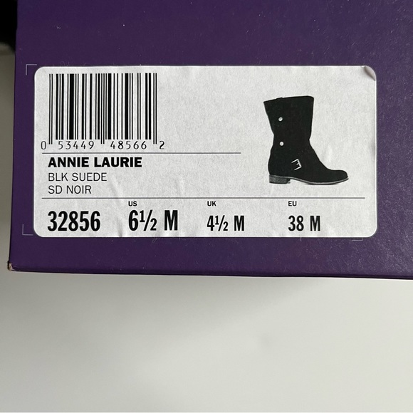 Indigo by Clarks Annie Laurie Black Suede Boots (Style #32856) - Picture 9 of 10